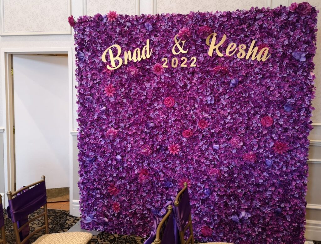 Wedding Purple Lavender Roses Flower Wall Barrie