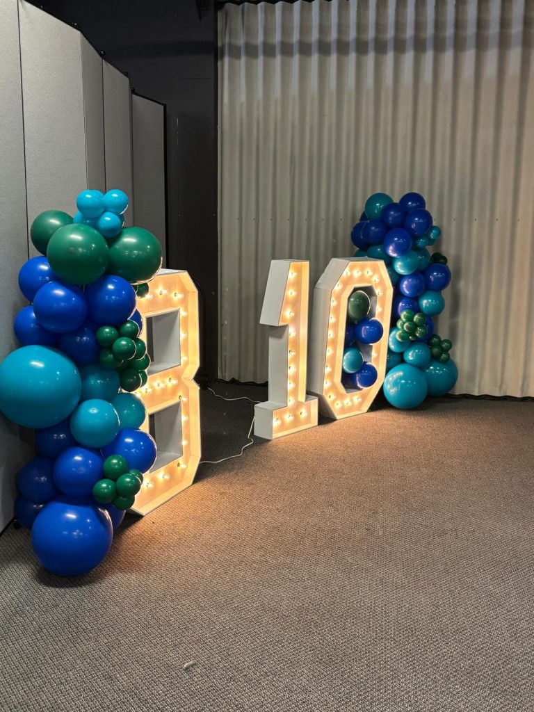 Port Perry marquee numbers and balloon garlands for celebrations
